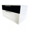 2 Drawer Nightstand, Bedside Table - White / Black by HouseOfZazla