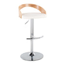 Grotto - Contemporary, Adjustable Barstool With Swivel With Rounded T Footrest (Set of 2) by HouseOfZazla