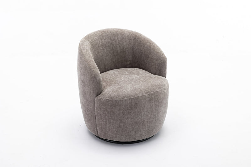 Walker Edison | Chenille Swivel Accent Barrel Chair