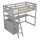 Modern Loft Bed With Built In Desk, Shelves, And 2 Drawers by HouseOfZazla