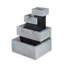 Decorative 4 Tier Block Fountain With Light, For Indoor And Outdoor - Black / Gray by HouseOfZazla