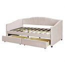 Upholstered Daybed With Two Drawers And Wood Slat by HouseOfZazla