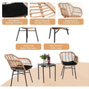 3 Pieces Of Luxury Outdoor Wicker Furniture - Patio Bistro Style Table And Chair Combination,Weather-resistant PE Wicker Weave, Stainless Steel Fame, Suitable For Garden, Terrace,Backyard Casua