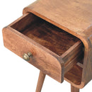 Mini California Curved Nightstand Wth Lower Slot by Unique Piece Furniture