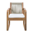 2-Piece Outdoor Dining Chairs Set: Acacia Wood with Rope Back by HouseOfZazla