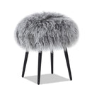 Alberta - Mongolian Sheepskin Round Ottoman by HouseOfZazla