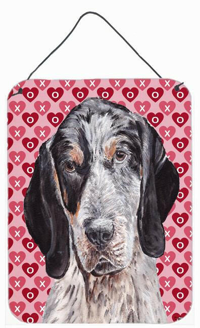 Blue Tick Coonhound Hearts and Love Wall or Door Hanging Prints SC9697DS1216