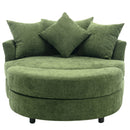 360° Swivel Accent Barrel Chair With Storage Ottoman & 4 Pillows, Modern Leisure Chair Round Accent For Living Room by HouseOfZazla