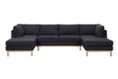 Hallie - Wide Sherpa Double Chaise U-Shape Sectional Sofa by HouseOfZazla