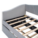 Upholstered Daybed Sofa Bed With Trundle Bed And Wood Slat by HouseOfZazla