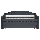 Upholstered Simple Design Daybed With Trundle And 3 Drawers