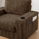 Oversized Chaise Lounge Indoor Rabbit Fur Sofa Bed With Storage Ottoman And Armrests Cup Holders With Deep Seat by HouseOfZazla