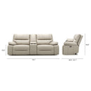 Malibu - Modern Power Motion 3 Piece Reclining Loveseat Sofa With Cup Holders - Cream Taupe Beige by HouseOfZazla