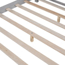 Wood Platform Bed With Built In LED Light, Storage Headboard And Guardrail by HouseOfZazla