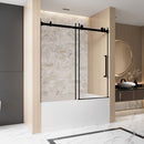 Frameless Single Sliding Shower Door, Square Tube Track by HouseOfZazla
