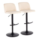 Toriano - Contemporary Adjustable Bar Stool With Rounded T Footrest (Set of 2) by HouseOfZazla