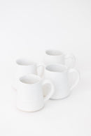 Sonnet Stoneware Coffee Mug - Matte White/ Glossy White - Set of 4