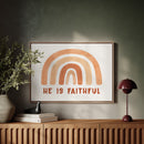 He Is Faithful Boho Rainbow