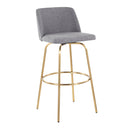 Toriano - Contemporary Fixed Height Barstool With Swivel And Round Footrest (Set of 2) by HouseOfZazla