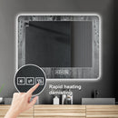 28" Bathroom Mirror With LED Lights Front And Backlit, Anti-Fog Lighted Vanity Mirrors For Wall Mounted And 5 Level Dimmable, Horizontal / Vertical - Clear by HouseOfZazla