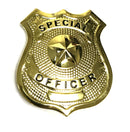 Metal Special Officer Police Style Badge Prop with Pin Back Closure - GOLD
