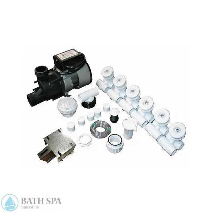 Allied Jetted Tub Assembly Kit: [3/4 HP Pump w/Stand] [6 Jets] [Air Control/Button] [Suction] [White] (3-80-5060)