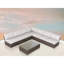 Comfortable Modern Patio Rattan Sectional Set With Cushions by Unique Piece Furniture