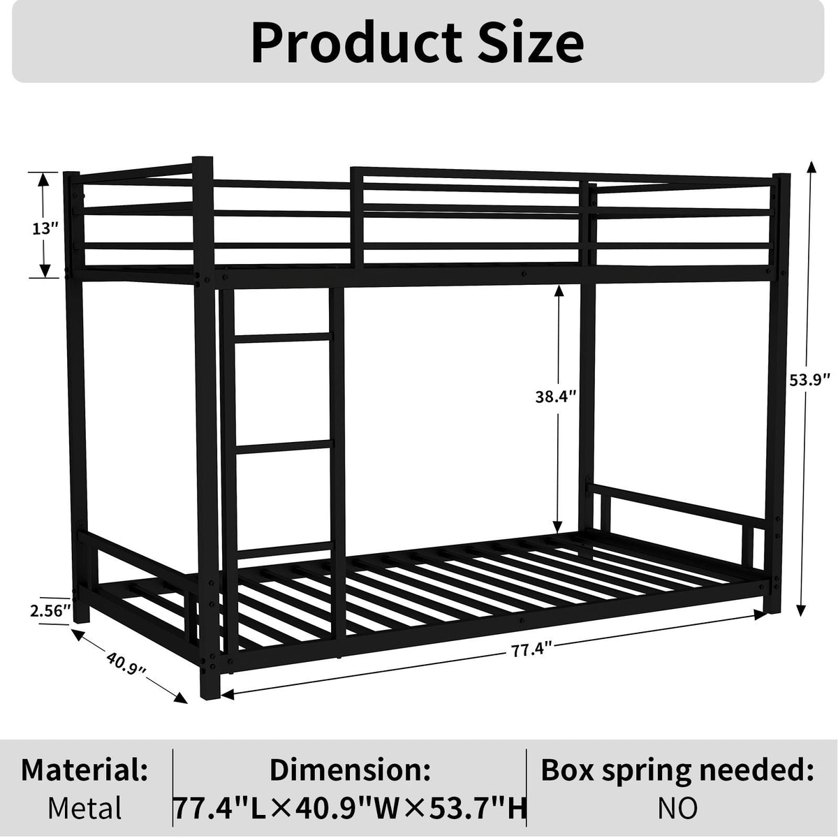 Bunk Bed With Noise Reduction And Safety Guardrail, photo 6 of 22