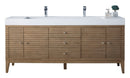 James Martin Linear 72" Double Bathroom Vanity, Whitewashed Walnut
