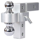 Alu - Adjustable Trailer Drop Hitch With 2" Receiver, 6" Adjustable - Silver by HouseOfZazla