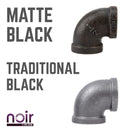 1/2 in. Prefinished Matte Black 90 Degree Elbow by PIPE DECOR