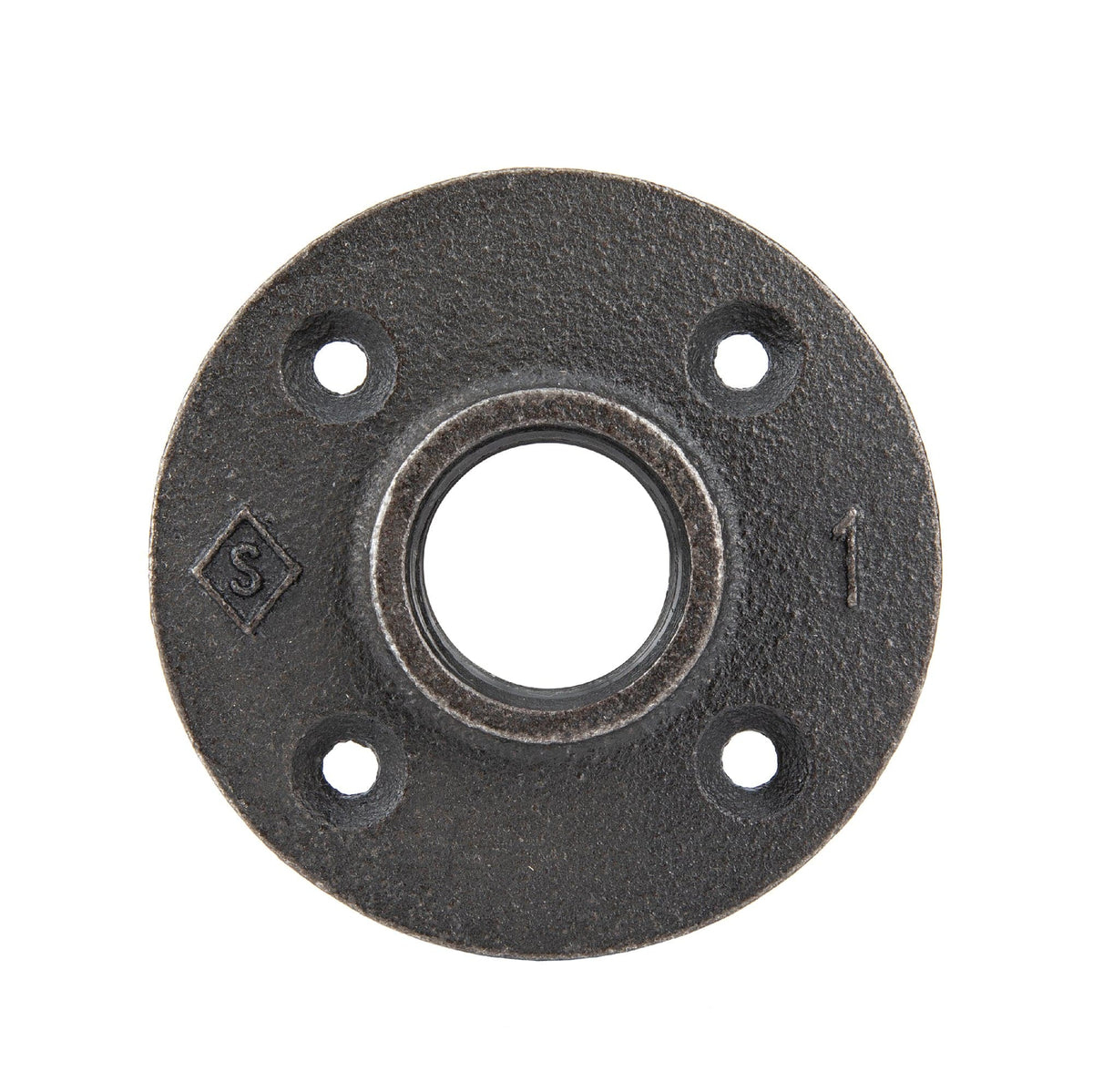 1 in. Prefinished Matte Black Floor Flange