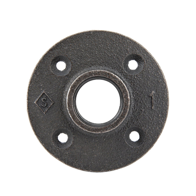 1 in. Prefinished Matte Black Floor Flange