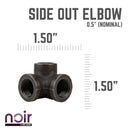 1/2 in. Prefinished Matte Black Side Outlet Elbow by PIPE DECOR