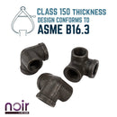 1/2 in. Prefinished Matte Black Side Outlet Elbow by PIPE DECOR