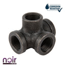 1/2 in. Prefinished Matte Black Side Outlet Tee by PIPE DECOR