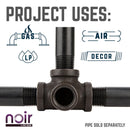 1/2 in. Prefinished Matte Black Side Outlet Tee by PIPE DECOR