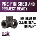 1/2 in. Prefinished Matte Black Side Outlet Tee by PIPE DECOR