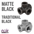 1/2 in. Prefinished Matte Black Side Outlet Tee by PIPE DECOR