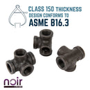 1/2 in. Prefinished Matte Black Side Outlet Tee by PIPE DECOR