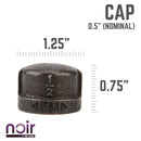 1/2 in. Prefinished Matte Black Cap by PIPE DECOR