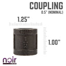 1/2 in. Prefinished Matte Black Coupling by PIPE DECOR