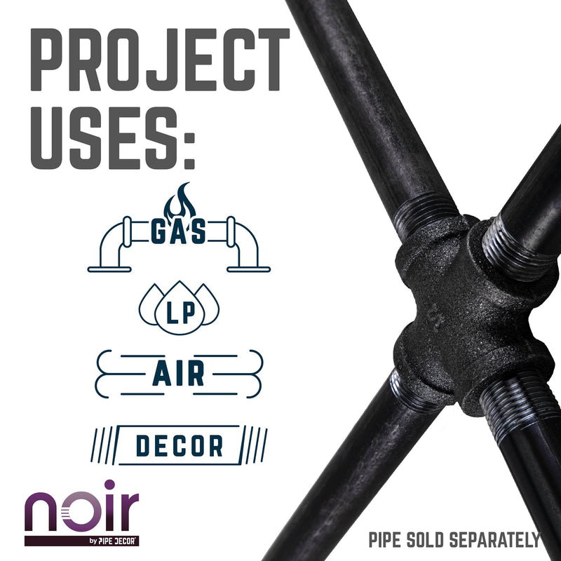 1/2 in. Prefinished Matte Black Cross