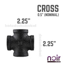 1/2 in. Prefinished Matte Black Cross