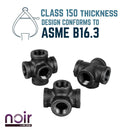 1/2 in. Prefinished Matte Black 5-Way Fitting by PIPE DECOR