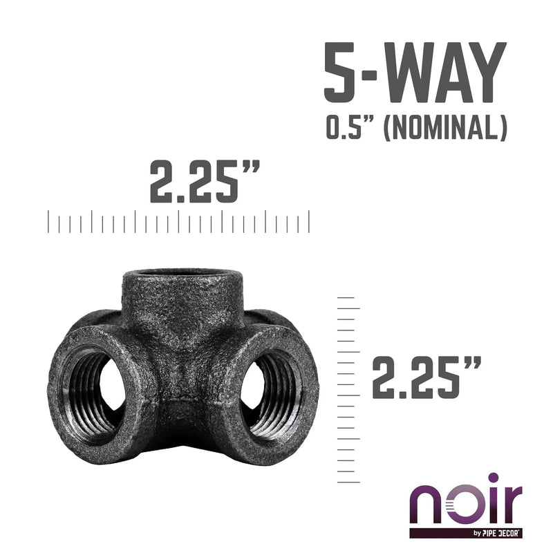 1/2 in. Prefinished Matte Black 5-Way Fitting, photo 2 of 12
