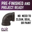 1/2 in. Prefinished Matte Black 90 Degree Elbow by PIPE DECOR