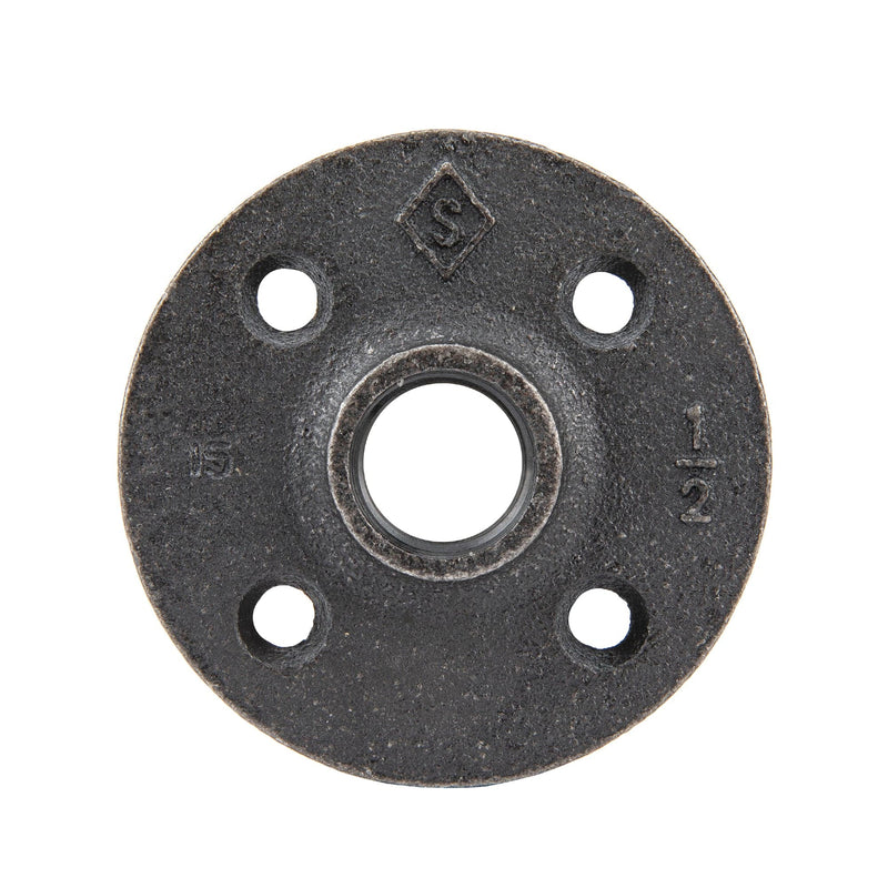 1/2 in. Prefinished Matte Black Floor Flange