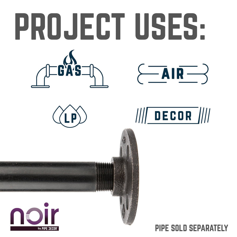 3/4 in. Prefinished Matte Black Floor Flange