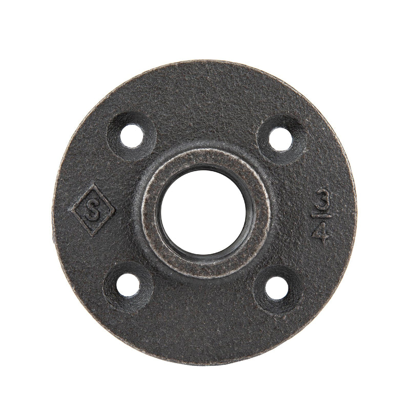 3/4 in. Prefinished Matte Black Floor Flange